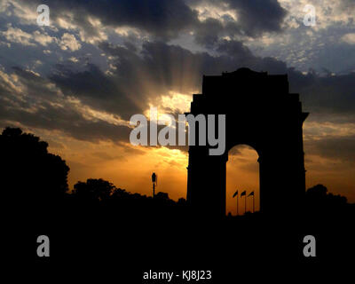 Ein Blick auf das India Gate am Rajpath, in Neu Delhi, Indien, Stockfoto