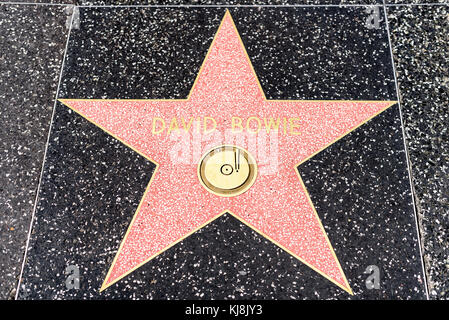 HOLLYWOOD, CA - DEZEMBER 06: David Bowie Star auf dem Hollywood Walk of Fame in Hollywood, Kalifornien am 6. Dezember 2016. Stockfoto