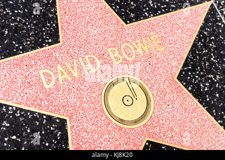 HOLLYWOOD, CA - DEZEMBER 06: David Bowie Star auf dem Hollywood Walk of Fame in Hollywood, Kalifornien am 6. Dezember 2016. Stockfoto