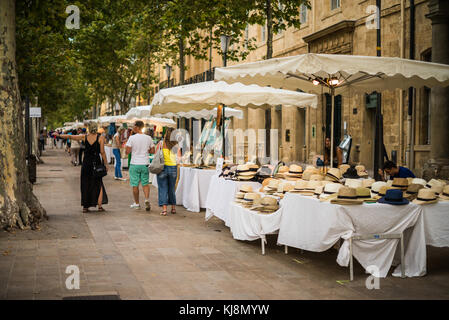 Cours Mirabeau, Aix-en-Provence, Provence, Frankreich, Aurope. Stockfoto