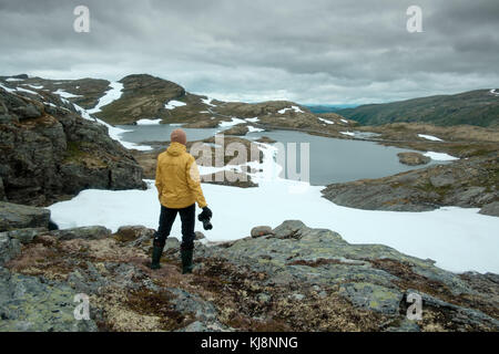 Fotograf, Foto, typisch norwegische Landschaft Stockfoto