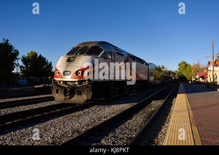 Santa Fe Railroad Station, Rail Runner Personenzug, Santa Fe, New Mexico Stockfoto