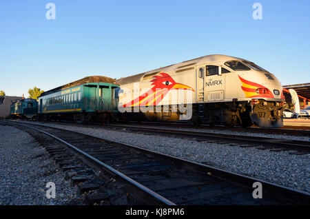 Santa Fe Railroad Station, Rail Runner Personenzug, Santa Fe, New Mexico Stockfoto