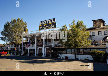 El Rancho Hotel von Außen, front, Ansicht. Bei 1000 E Highway 66, Gallup, NM entfernt Stockfoto