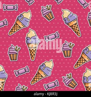 Nahtlose Muster von Patches mit Eis Vector Illustration graphic design Stock Vektor