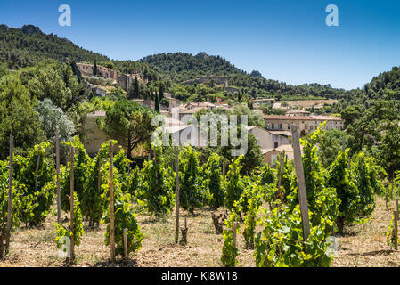 Historische Dorf Gigondas, Côtes du Rhône, Provence, Frankreich Stockfoto