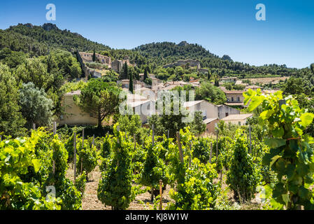 Historische Dorf Gigondas, Côtes du Rhône, Provence, Frankreich Stockfoto