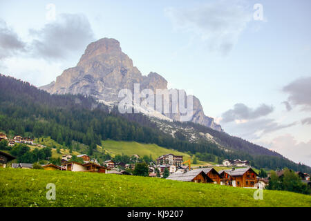Landschaft ofCorvara, Dolomiten in Sud Tirol, Italien Stockfoto