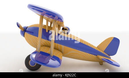 Holz Spielzeug Flugzeug. 3D-Rendering Stockfoto