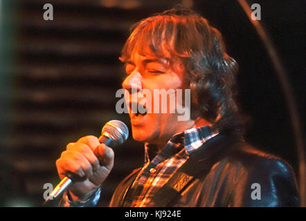 Eric BURDON englischer Sänger und Songwriter in der ersten Nacht der Tyne Tees Fernsehshow im November 1982. Stockfoto