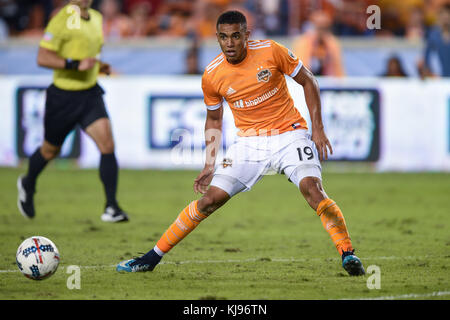 Houston, TX, USA. 21 Nov, 2017. Houston Dynamo vorwärts Mauro Manotas (19), die in Aktion bei einem Major League Soccer Spiel zwischen den Seattle Sounders und der Houston Dynamo bei BBVA Compass Stadion in Houston, TX. Chris Brown/CSM/Alamy leben Nachrichten Stockfoto