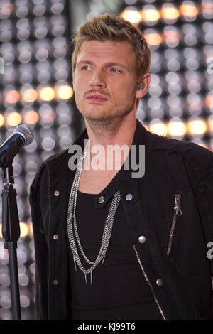 Sänger Nick Carter von den Backstreet Boys tritt am 3. Juni 2011 in New York City im Rockefeller Center auf NBC's "Today" auf. Stockfoto