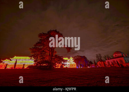 Chiswick, London, UK. 23 Nov, 2017 Szenen aus der magische Laterne Festival im historischen Londoner Chiswick House Gardens. foto Datum: Donnerstag, 23. November 2017. Foto: Roger Garfield/alamy Stockfoto