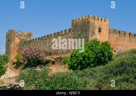 Die venezianische Festung Frangokastello an der Südküste der Präfektur von Chania. Stockfoto