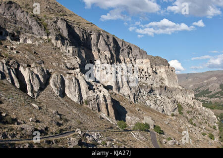 Vardzia, eine Höhle Kloster Ort im Süden von Georgia Stockfoto