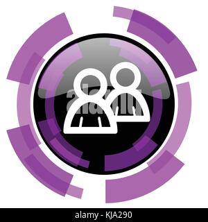 Forum rosa violett modern Design vector Web und Smartphone Symbol. runde Schaltfläche in der Eps 10 auf weißem Hintergrund. Stock Vektor