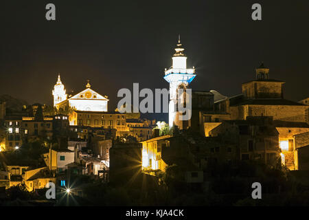 In der Nacht Valldemossa, Mallorca, Balearen, Spanien Stockfoto