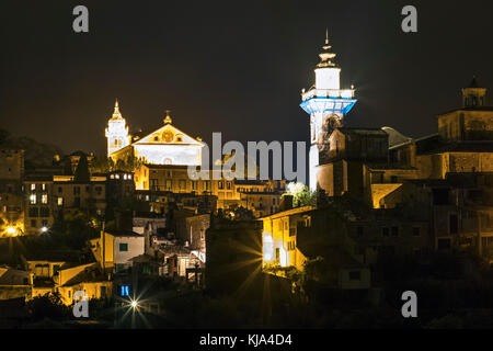 In der Nacht Valldemossa, Mallorca, Balearen, Spanien Stockfoto