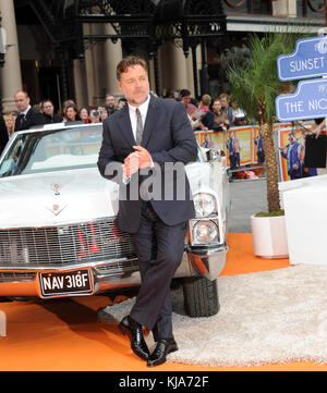 LONDON, ENGLAND - MAI 19: (KEIN FRANKREICH, KEIN Großbritannien) Russell Crowe kommt zur UK Premiere von "The Nice Guys" am Odeon Leicester Square am 19. Mai 2016 in London, England. Personen: Russell Crowe Stockfoto