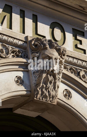 Die aussenfassade Details. Die Farmiloe Gebäude, London, Vereinigtes Königreich. Architekt: Lewis Henry Isaacs, 1886. Stockfoto