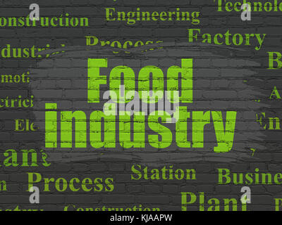 Manufacuring Konzept: Lebensmittelindustrie auf Wand Hintergrund Stockfoto
