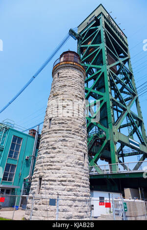 Burlington Canal Main Leuchtturm von Lake Ontario. Ontario, Kanada. Stockfoto