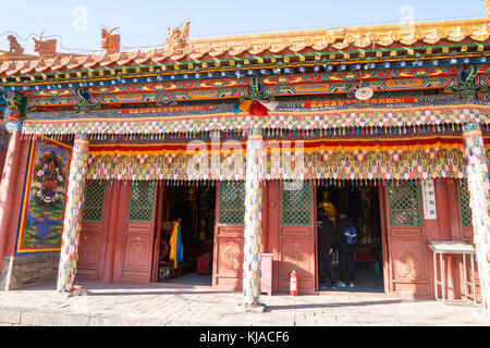 Dazhao Tempel, 'Wuliang Si (unendliche Tempel)" in Chinesisch, ist das älteste Gebäude und der größte Tempel in Hohhot, Innere Mongolei. Lokal, Menschen Stockfoto