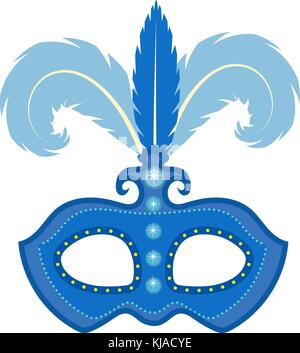 Karneval Maske Symbol, flach, Cartoon Stil. Maskerade, Holiday Party Konzept. auf weißem Hintergrund. Vector Illustration. Stock Vektor