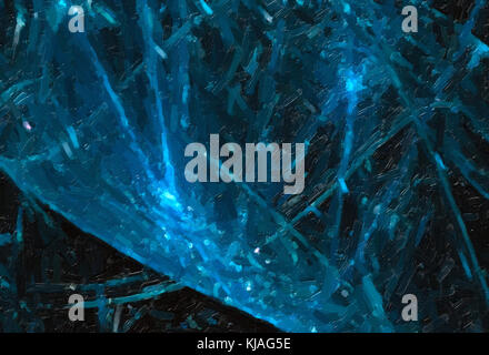 Blau bunt Öl malerei Kunst, Computer-generierte Zusammenfassung Hintergrund, 3D-Rendering Stockfoto