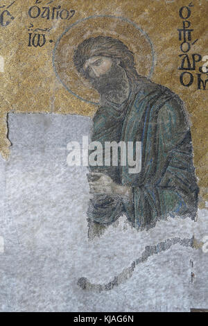 Mosaik mit der Darstellung des Christus Pantokrator. Als eines der schönsten Mosaiken der byzantinischen Kunst. 13. Jahrhundert in der Hagia Sophia in ich Stockfoto