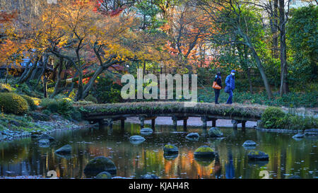 Tokio, Japan - Dec 6, 2016. Menschen die Rikugien Garten Besuchen in Tokio, Japan. rikugien ist einer der schönsten der Stadt Edo Periode bummeln Gärten Stockfoto