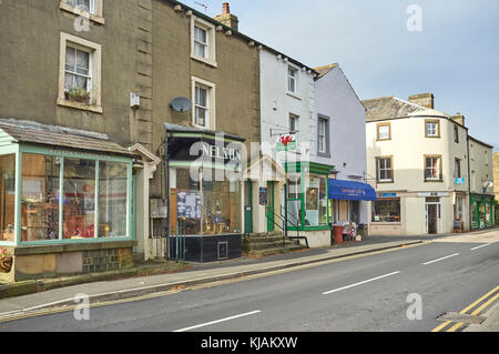 Der berühmte Nelsons Cobbler in der Marktstadt Settle, Yorkshire Dales, Nordengland, Großbritannien Stockfoto