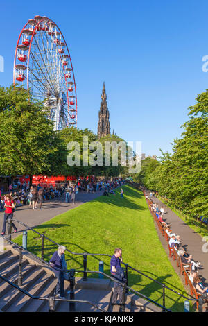 Edinburgh Schottland Edinburgh Edinburgh Edinburgh rad Princes Street Gardens Princes Street New Town von Edinburgh Schottland Großbritannien GB Europa Stockfoto