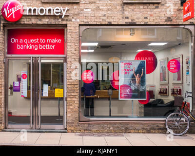 Virgin Money Bank, auf der Sidney Street, im Stadtzentrum von Cambridge, England. Stockfoto