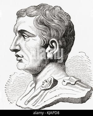 Gnaeus Pompeius Magnus, 106 - 48 v. Chr., aka Pompey oder Pompeius der Große. Militärische und politische Führer der späten Römischen Republik. Von Station und Lock's illustrierte Geschichte der Welt, veröffentlicht C 1882. Stockfoto