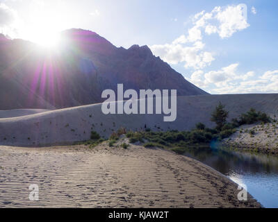 Sanddünen im Nubra Tal in Ladakh, Indien Stockfoto