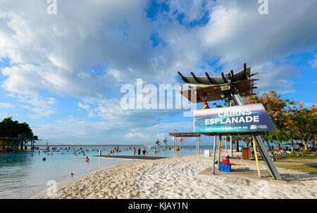 Blick auf die Lagune auf der Esplanade, Cairns, Far North Queensland, FNQ, QLD, Australien Stockfoto