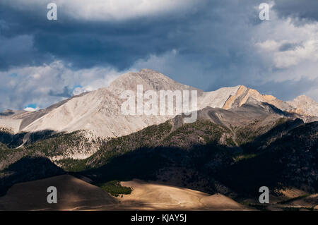 Mt. Borah; in Idaho höchste Berg (12,668 ft. Nach dem Erdbeben 1983 gehoben, es mindestens 6 Zoll). Die hellen Linien an der Unterseite des Stockfoto