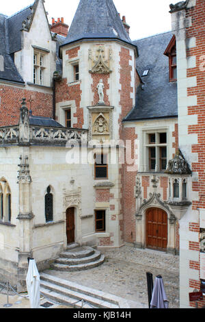 Clos Lucé, Amboise, Frankreich, aus der Galerie. Letztes Haus von Leonardo da Vinci. Stockfoto