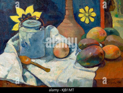 Stillleben mit Teekanne und Obst, Paul Gauguin, 1896, Metropolitan Museum der Kunst, Manhattan, New York City, USA, Nordamerika Stockfoto