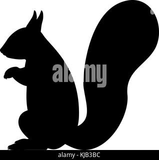 Vector schwarz Silhouette einer Eichhörnchen Stock Vektor