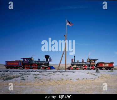 Ein Treffen der Motoren im Golden Spike National Historic Site, Utah Stockfoto
