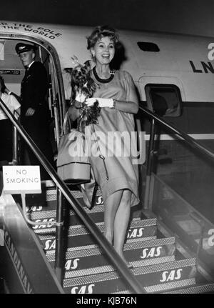 Zsa Zsa Gabor, Schauspielerin, USA. in Kastrup Airport Stockfoto