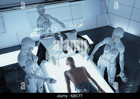 Roboter Frauen ärztliche Untersuchung der Mann Stockfoto