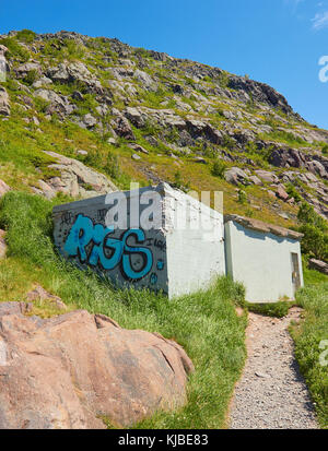 North Head Trail ein Wanderweg auf einem schmalen Pfad um den Signal Hill, St. John's, Neufundland, Kanada Stockfoto