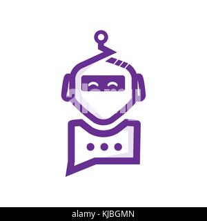Chat Roboter Roboter Symbol, Symbol, Symbol der modernen Roboter, Roboter mit Bubble Rede, Symbol, Design, auf weißem Hintergrund. Stock Vektor