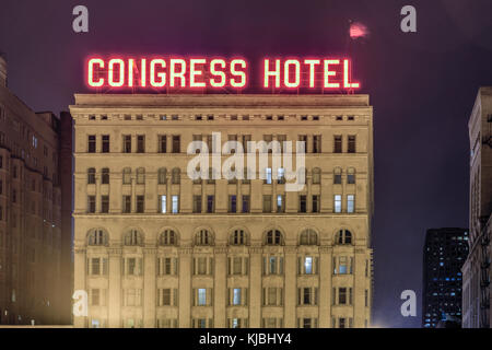 Chicago - September 6, 2015: Die Congress Plaza Hotel, auf der South Michigan Avenue gegenüber vom Grant Park in Chicago bei 520 South Michigan Avenue entfernt Stockfoto