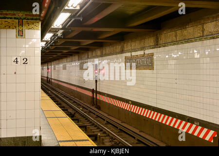 New York City - 8. November 2015: Grand Central Station in New York City U-Bahn. Stockfoto