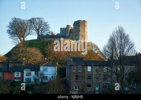 Lewes Castle & Häuser Stockfoto