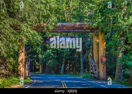 Nisqually Eingang in Ashford Washington zum Mount Rainier National Park im US-Bundesstaat Washington Stockfoto